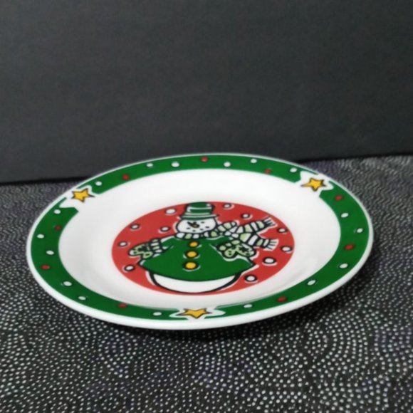 Gibson Christmas Treasures SNOWMAN SALAD/DESSERT - Picture 2 of 8